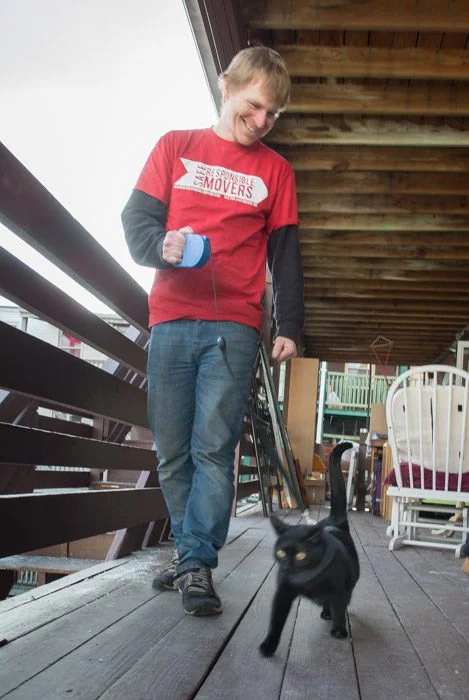 stuff movers can't take - Cats and other pets cannot come along on the truck.