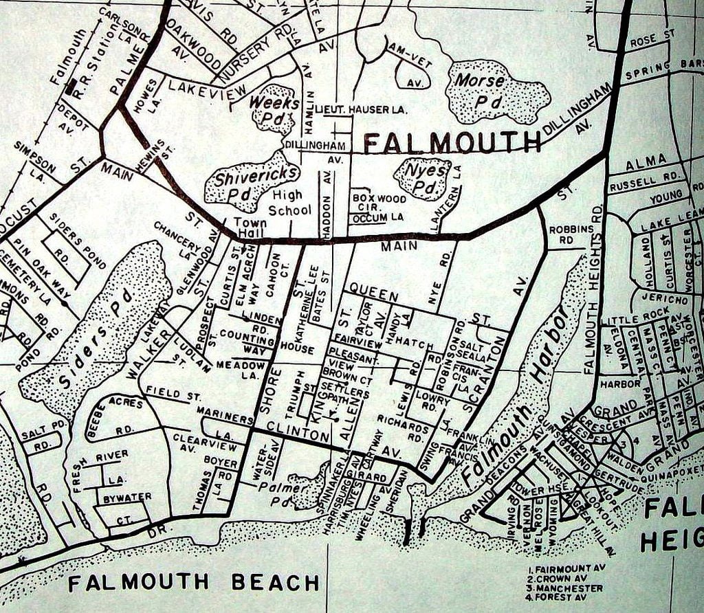 photo via flickr: davecito Falmouth MA (Nov 1964) Map by MAPCO.