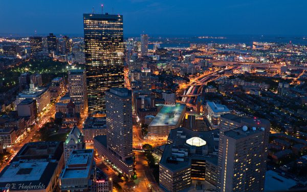 City of Boston Skyline at Night