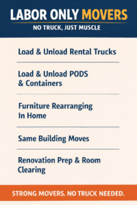 Labor Only Movers, Movers to Load A Truck, Movers to Load A Pod